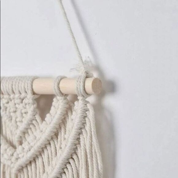 Macramé Home Decor Small Tapestry Bohemian Hippie Cottage Core - Picture 6 of 12